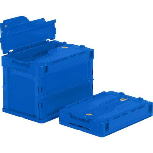 TRUSCO トラスコ中山 TRUSCO オリコン 薄型折りたたみコンテナ 20Lロックフタ付 ダークブルー (TRC20BD..
