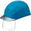 谷沢製作所 タニザワ エアライトS搭載ヘルメット(透明バイザータイプ・溝付・シールド付) 透明バイザー:グレー/帽体色:青 (123VJSHV2B1J 4244)