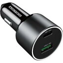 ADTEC アドテック シガーソケット PD充電器 100W 2ポート 【USB-C+USB-A】【ワットモニタ/100W/eMarker】【ACPD-V100AC-wC12U2LE】