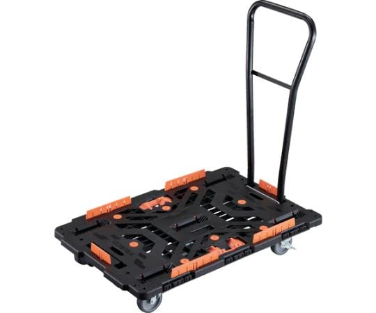 TRUSCO トラスコ中山 連結式樹脂製平台車 ビートル 900X600 自在5輪 内2輪ストッパー付 脱着式ハンドル..