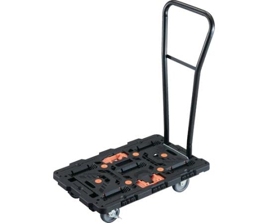 TRUSCO トラスコ中山 TRUSCO 連結式樹脂製平台車 ビートル 700X450 自在3輪 内2輪ストッパー付 脱着式ハンドル付 とめたろう付 (BT700J3S2HE100T 8000)