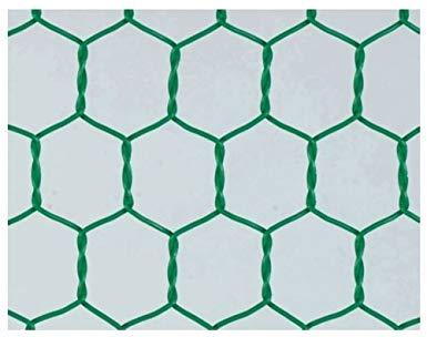 吉田隆 ビニール亀甲金網 #18×26×910mm 30m グリーン巻売