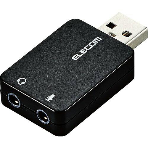 ELECOM エレコム USB-AADC01BK USBオーディオ変換アダプタ/ブラック USB-AADC01BK 