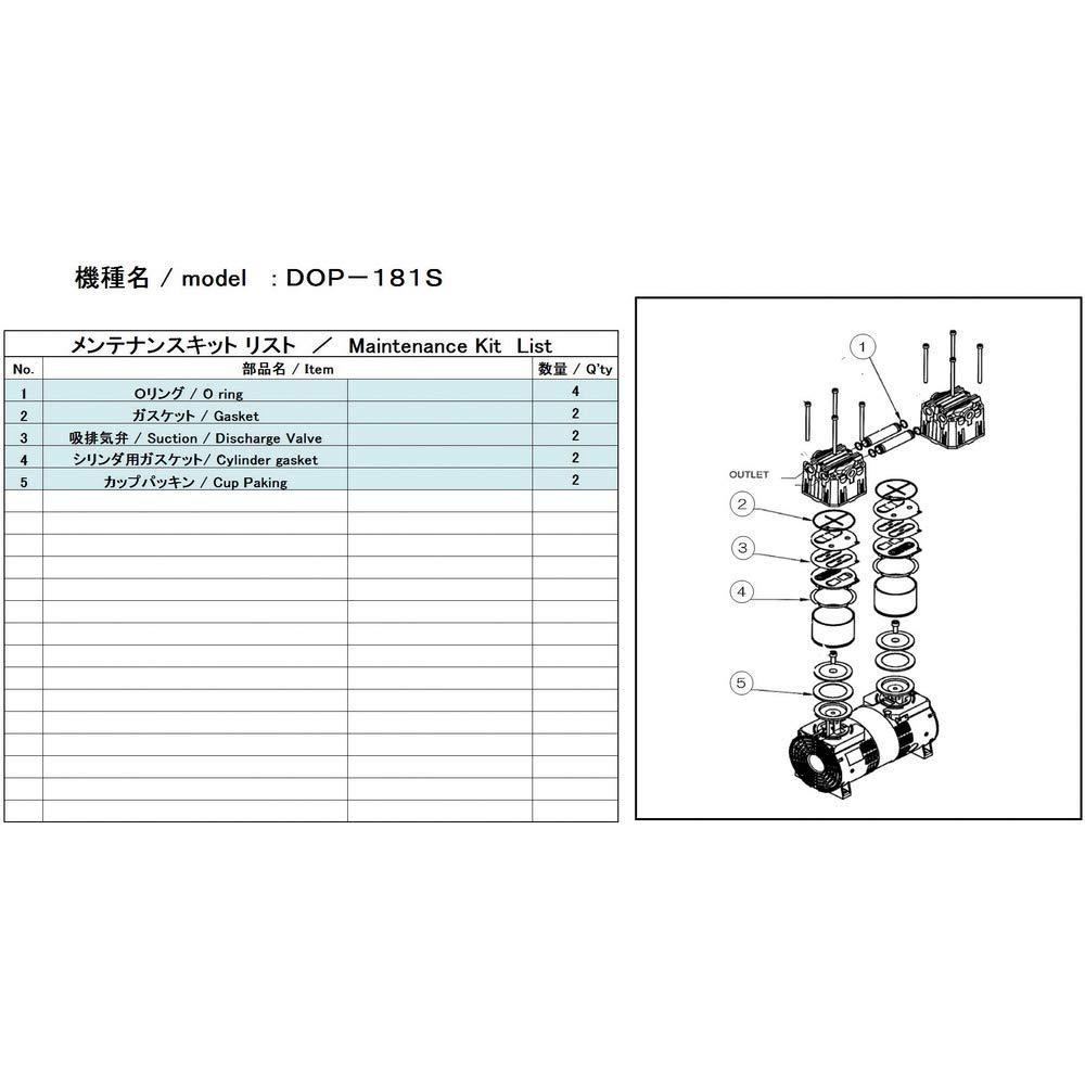 アルバック機工 ULVAC DOP-181S用メンテナンスキット