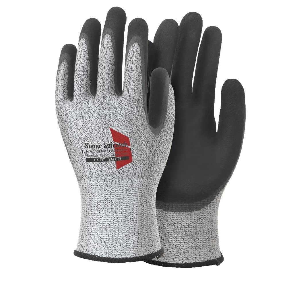 おたふく手袋(Otafuku Glove) おたふく ソフキャッチ EX-FIT セーフティ 天然ゴム クレーターパーム L