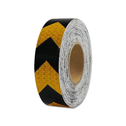 セーフラン(SAFERUN) セーフラン 高輝度反射テープ 黄黒矢印 幅50mm×50m
