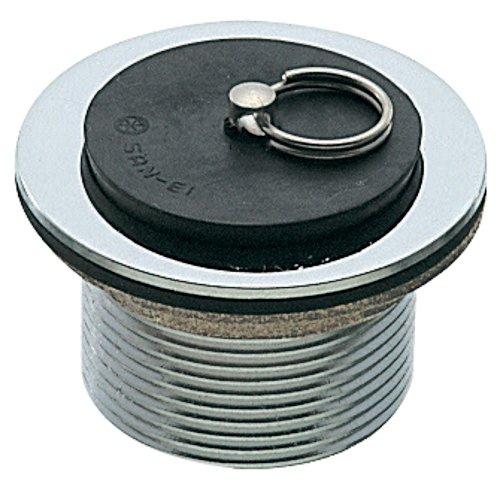 SANEI(旧社名:三栄水栓製作所) ゴム栓付風呂栓 ネジ付 バスルーム用 呼び40(G1 1/2) 黄銅製 H21-40