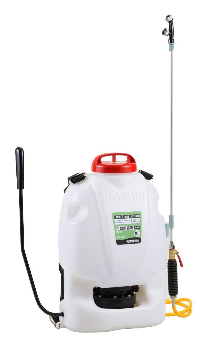工進(Koshin) 工進(KOSHIN) 背負い式 手動噴霧器 タンク 10L グランドマスター RW-10DX ボールコック 動噴ホース ダイヤフラム ポンプ 人力 加圧 消毒 防除 除草 カバー付き