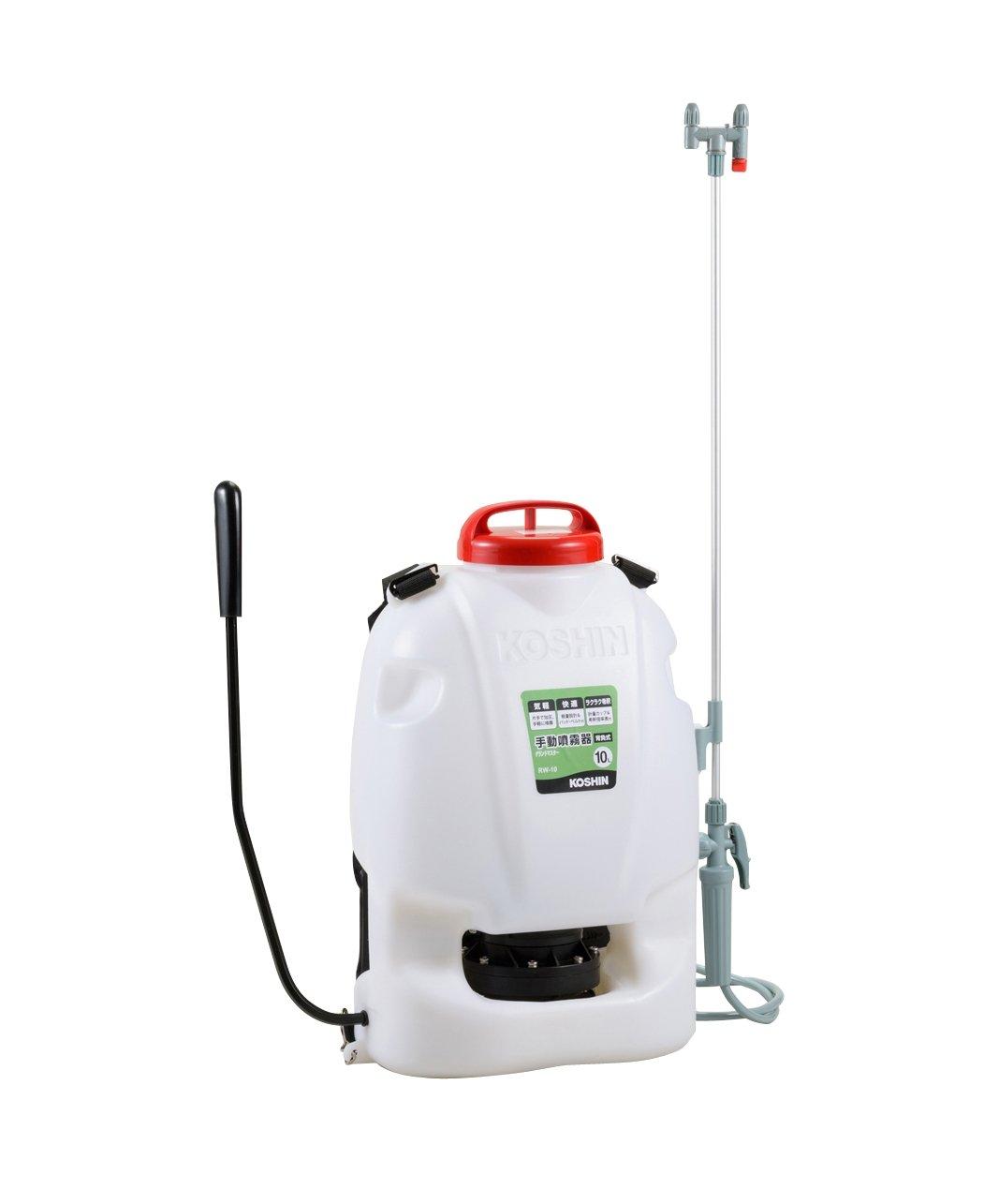 工進(Koshin) 工進(KOSHIN) 背負い式 手動噴霧器 タンク 10L グランドマスター RW-10 ダイヤフラム ポンプ 人力 加圧 消毒 防除 除草 カバー付き