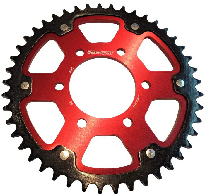 スーパースプロックス(Supersprox) SPX REAR STEALTH 488-45T RED