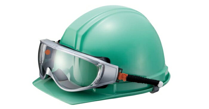 リケン 防曇ゴグル(密閉型・ヘルメット取付型・難燃性カバー付きスプリングバンドタイプ・メガネ併用可..