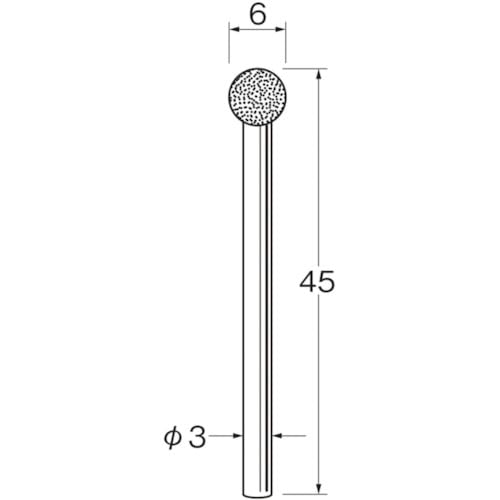 日本精密機械工作 リューター 軸付電着ダイヤモンド砥石D3060 (D3060 8895)