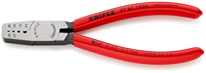 クニペックス KNIPEX クニペックス 9761-145A エンドスリーブ用圧着ペンチ 9761145A
