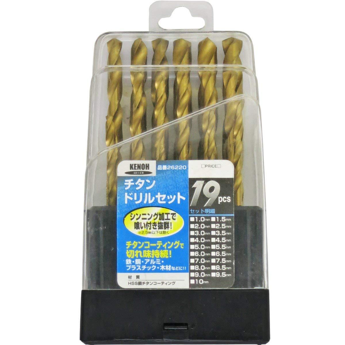 ケンオー(KENOH) KENOH チタンコート 鉄工ドリルセット 19PC