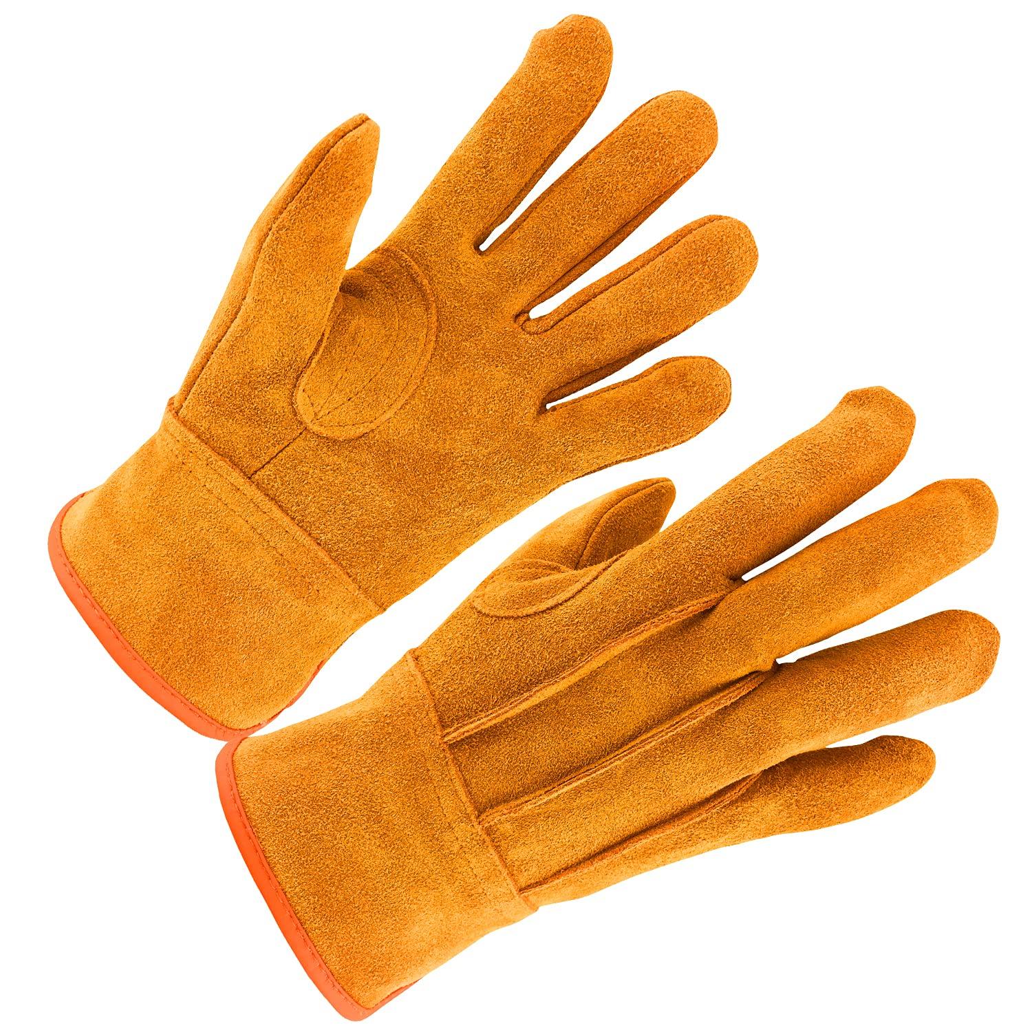 エースグローブ 現場系女子 牛床革外縫い内綿 アンバー Mサイズ AG2556