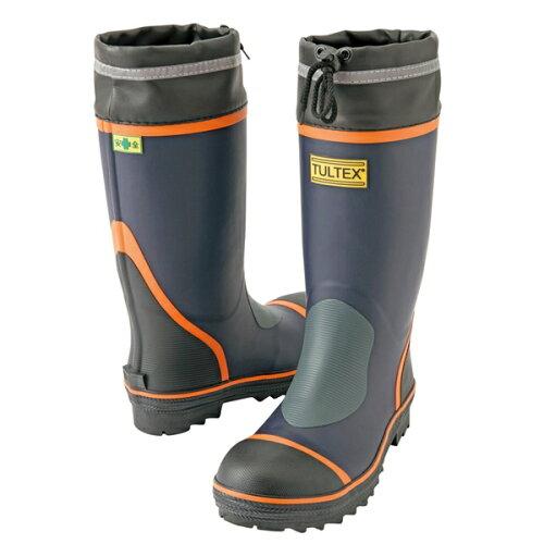 アイトス 安全ゴム長靴(踏み抜き抵抗板入り) ブラックXオレンジ AZ4705-008-24.5 1足