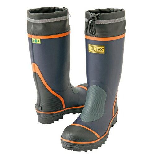 アイトス 安全ゴム長靴(踏み抜き抵抗板入り) ブラックXオレンジ AZ4705-008-26.5 1足