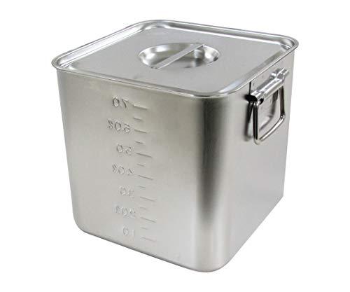 杉山工業 18-8 目盛付深型角キッチンポット(フタ付) 8L SH-4220D 1個