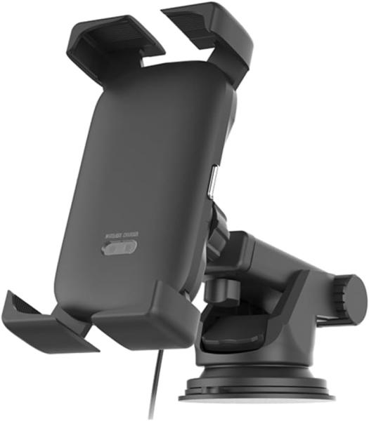 【在庫限即納】カシムラ 自動開閉式 ワイヤレス充電ホルダー 4角アーム 吸盤取付 ブラック KW-45