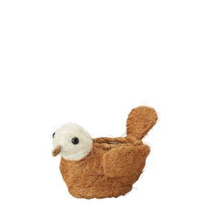 ケー・イー・アイ ひだまりアニマルポット 小鳥 ブラウン (5395)