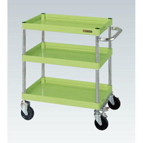 サカエ CSパールワゴン中量タイプ フロアストッパー付 グリーン CSP-6073FS (2229559)