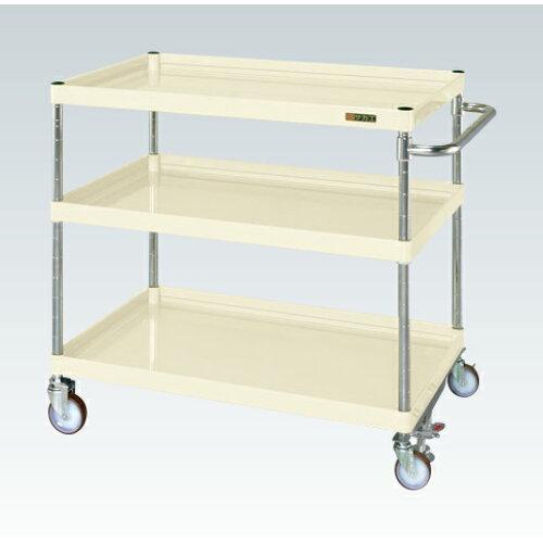 サカエ CSパールワゴン中量タイプ フロアストッパー付 アイボリー CSP-6073FSNUI (2229568)