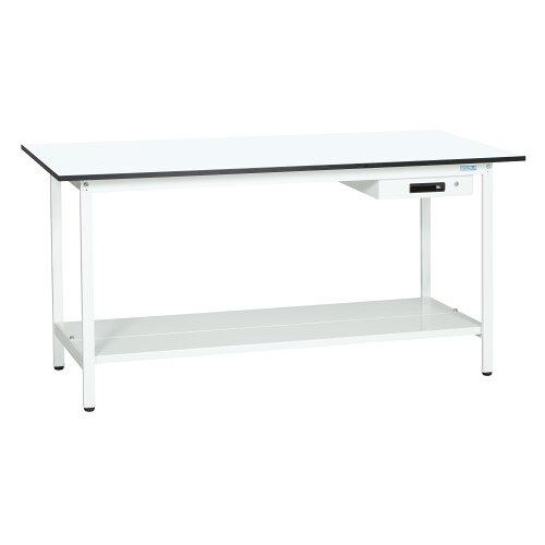 サカエ 軽量立作業台KADタイプ キャビネット1段付 中板付 1800×600×900mm KAD-186ATMW (2228336)