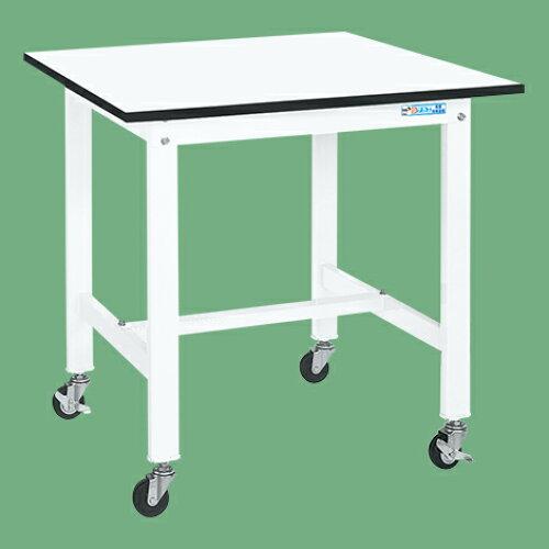 サカエ 軽量作業台KKタイプ パールホワイト キャスター付 900×600×810mm KK-38LUB1W (2228415)