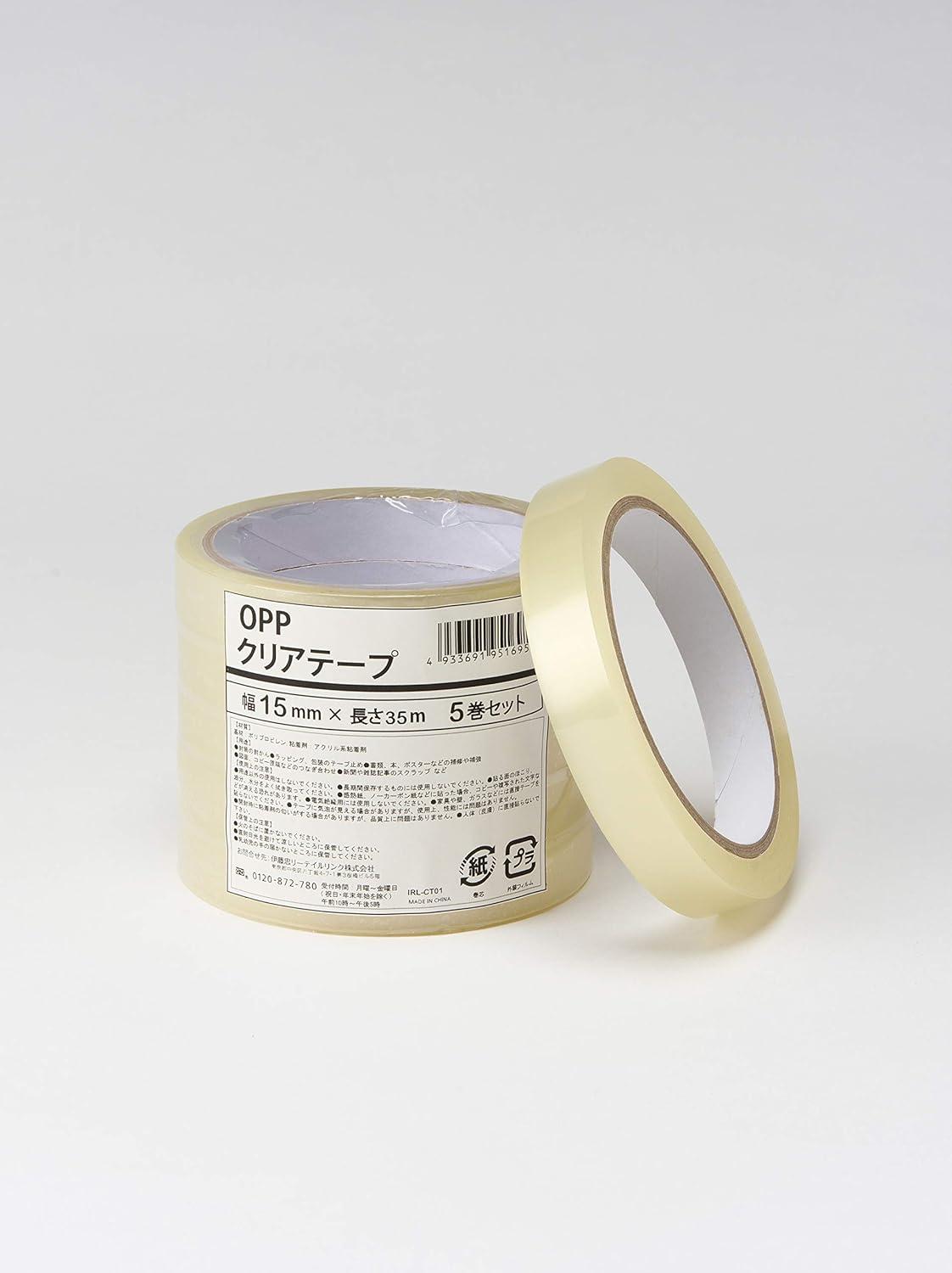 伊藤忠リーテイルリンク IRL OPPクリアテープ 15mm×35m 5巻セット (IRLCT01 1711)