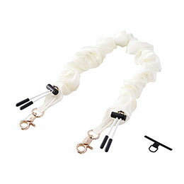 ELECOM エレコム スマホハンドストラップ/ストラップホールシート付属/シュシュ/上品/アイボリー(P-STH..