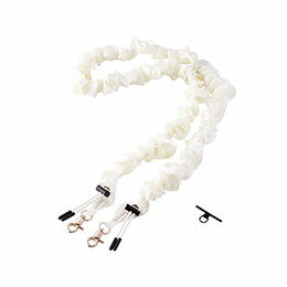 ELECOM エレコム スマホショルダーストラップ/ストラップホールシート付属/シュシュ/上品/アイボリー(P..