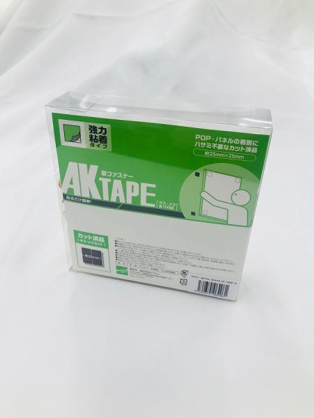 アラコー 面ファスナー AKテープ粘着付 25mmX25mm 白 100組 AK-01