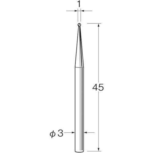 日本精密機械工作 リューター 軸付電着ボラゾン砥石N1010 (N1010 8895)