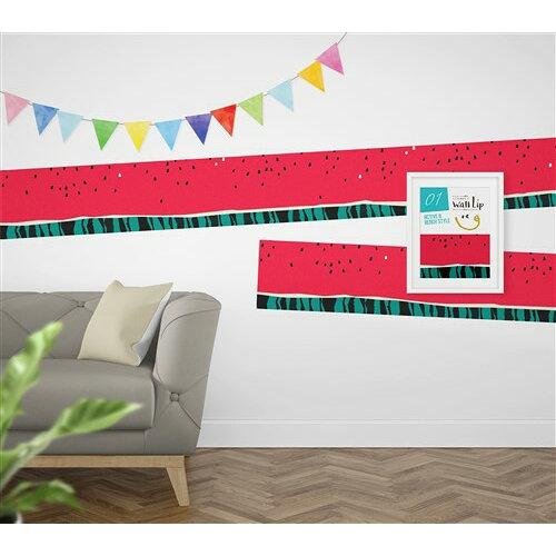 菊池襖紙工場 WallLip ポイントメイク用ウォールペーパー 約28cm×2.5m スイカ WL-280109 (1428807)