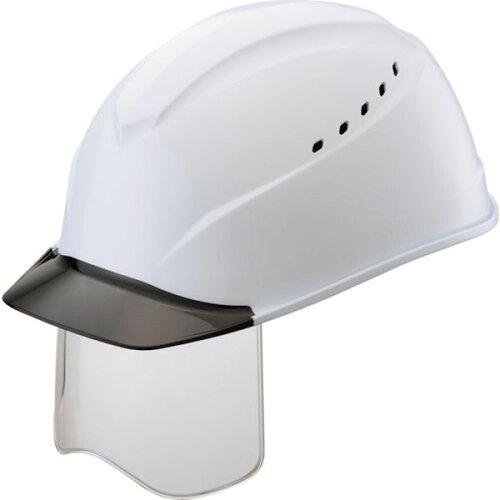 谷沢製作所 タニザワ エアライトS搭載ヘルメット(ブラック透明ひさし・溝・通気孔・シールド付) 白色 (1230VJSHV7W3J 4244)