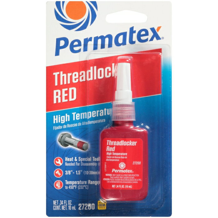 パーマテックス(Permatex) Permatex 耐熱高強度 ねじロックレッド 27200 (50P27200JP 6499)
