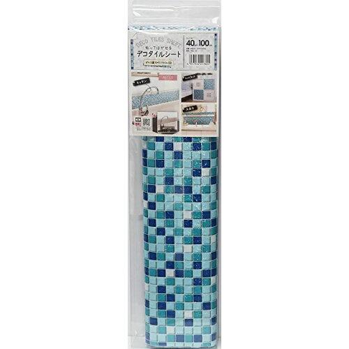 明和グラビア 貼ってはがせる! デコタイルシート モザイクタイル 40cm×100cm DGT-05 BL(ブルー) (1096402)