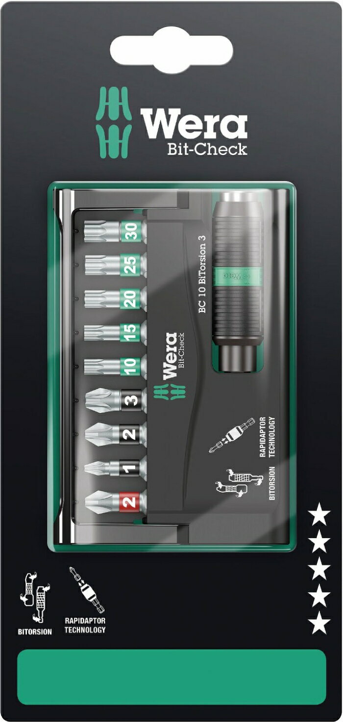 Rakuten - Wera Werkzeuge 073418 ビットチェック バイトーション ビットセット 10点 SB