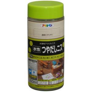 アサヒペン 水性ツヤだしニス300ML透明(クリヤ)【入数:6】