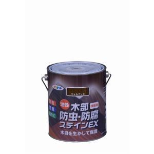 アサヒペン 油性木部防虫・防腐ステインEX1.6Lウォルナット【入数:6】