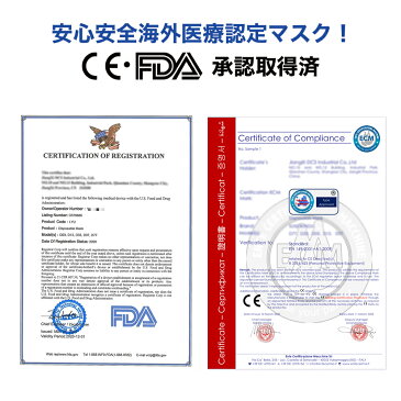 マスク 在庫あり 使い捨てマスク 50枚入（CE/FDA承認取得済）(2〜3営業日以内に発送します)