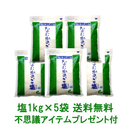 【送料無料】【オーナーイチ押し】川口喜三郎の塩　なにかのご塩 1kg 5袋セット★プレミアムおまけor知る人ぞ知る不思議アイテム『喜念..