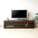 テレビ台 引き出し ガラス扉 ユニットテレビボード ユニット家具 幅150cm 開梱設置配送 ウォールナット材 ウォールナット無垢材 木製(3)