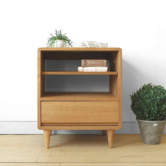 【幅520mmキャビネット/ライト色】タモ材 キャビネット 木製 引き出し 北欧