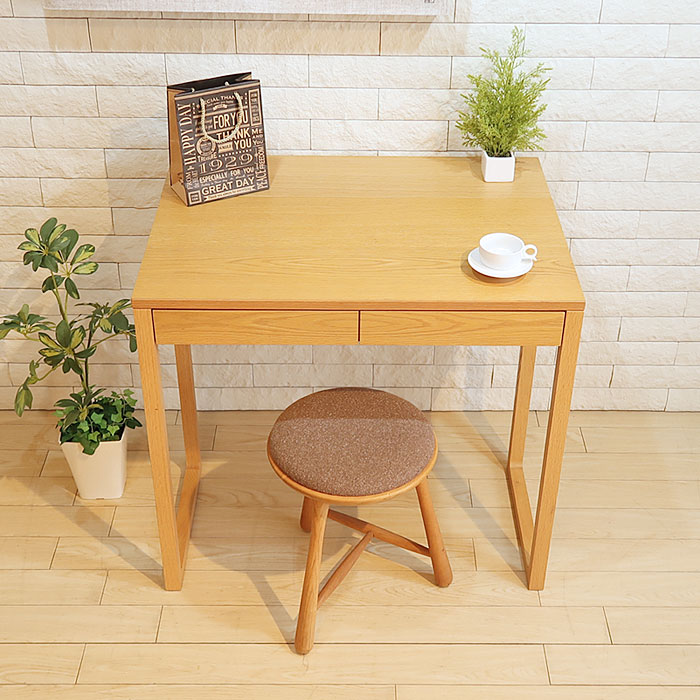 アウトレット展示品処分 IKASAS イカサ TOKI デスク 木製デスク コンパクトデスク 拡張天板付き 幅80cm 引き出し付き オーク材 奥行60cm リビングにも適したサイズ(※チェア別売) [2]
