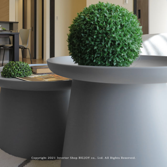 【Sサイズ/Φ50cm】サイドテーブル リビングテーブル センターテーブル ローテーブル グレー 丸テーブル ポリプロピレン 幅50cm モダンデザイン