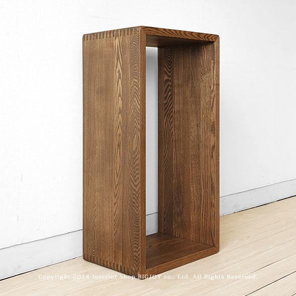 【80ボックス(大)/ダーク色】 タモ無垢材 オープンラック シェルフ 飾り棚 フリーラック [2]