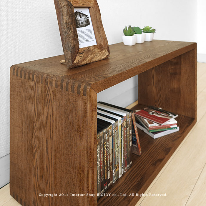 【80ボックス(大)/ダーク色】 タモ無垢材 オープンラック シェルフ 飾り棚 フリーラック [3]