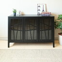 サイドボード キャビネット リビングボード ブラック色 受注生産品 収納棚 幅122cm 幅84cm 奥行40cm 開梱設置配送 ナチュラル オーク材 ウォール...