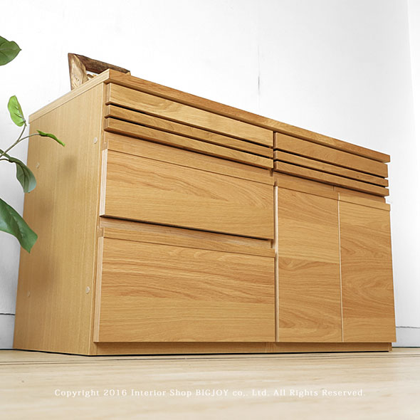 サイドボード リビングボード チェスト キャビネット 幅120cm ホワイトオーク材 開梱設置配送 ユニット収納